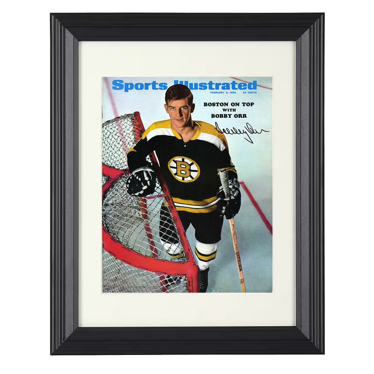 Bobby Orr – Boston 1969 SI 8x10 matted black framed hockey wall art