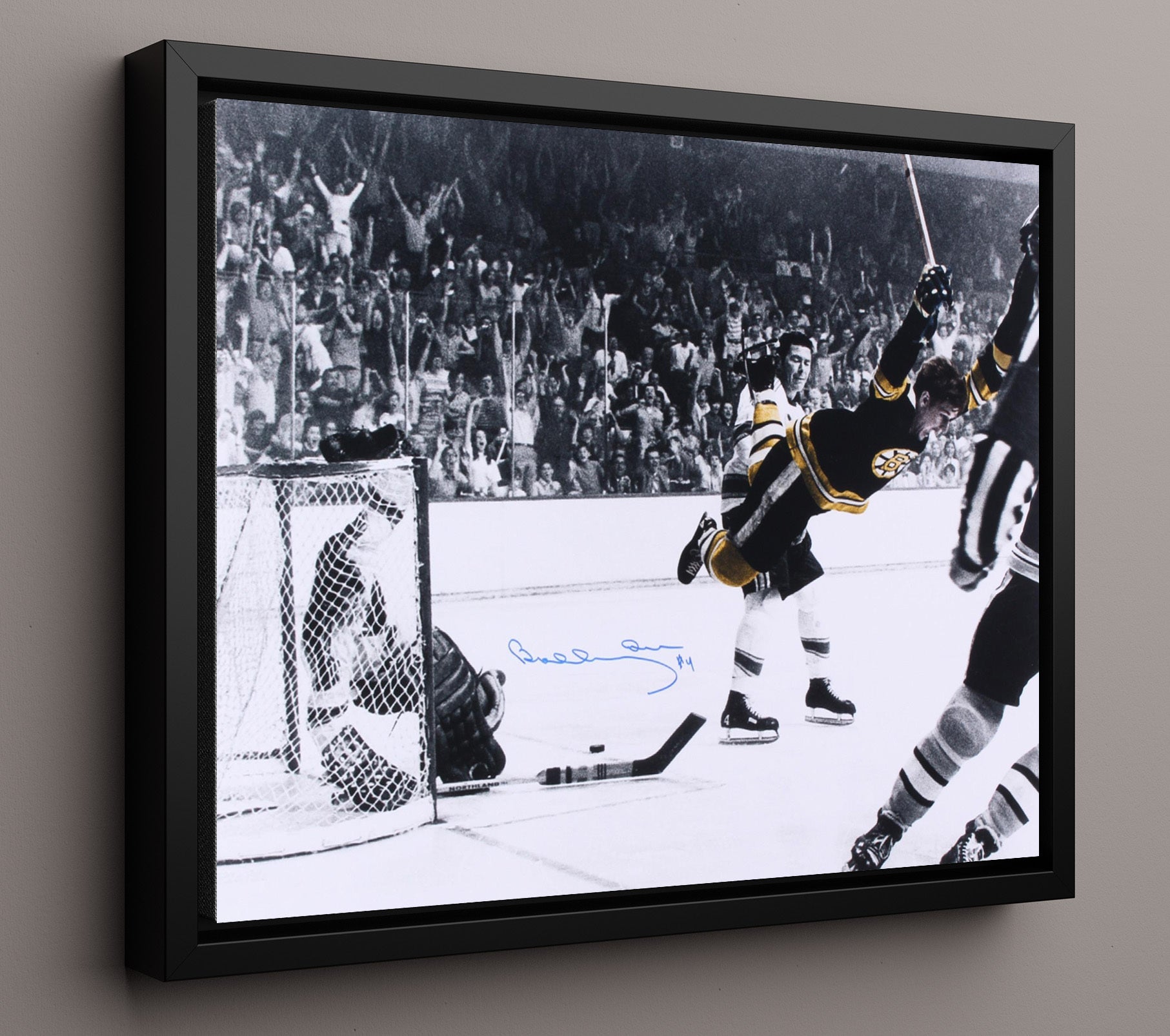 Bobby Orr - Boston Hockey Flying Goal Celebration Hockey Wall Art - hockey wall art print