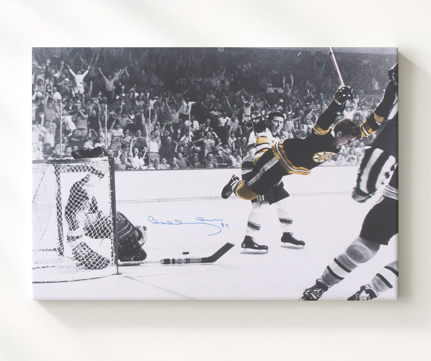Bobby Orr - Boston Hockey Flying Goal Celebration Hockey Wall Art - hockey wall art print