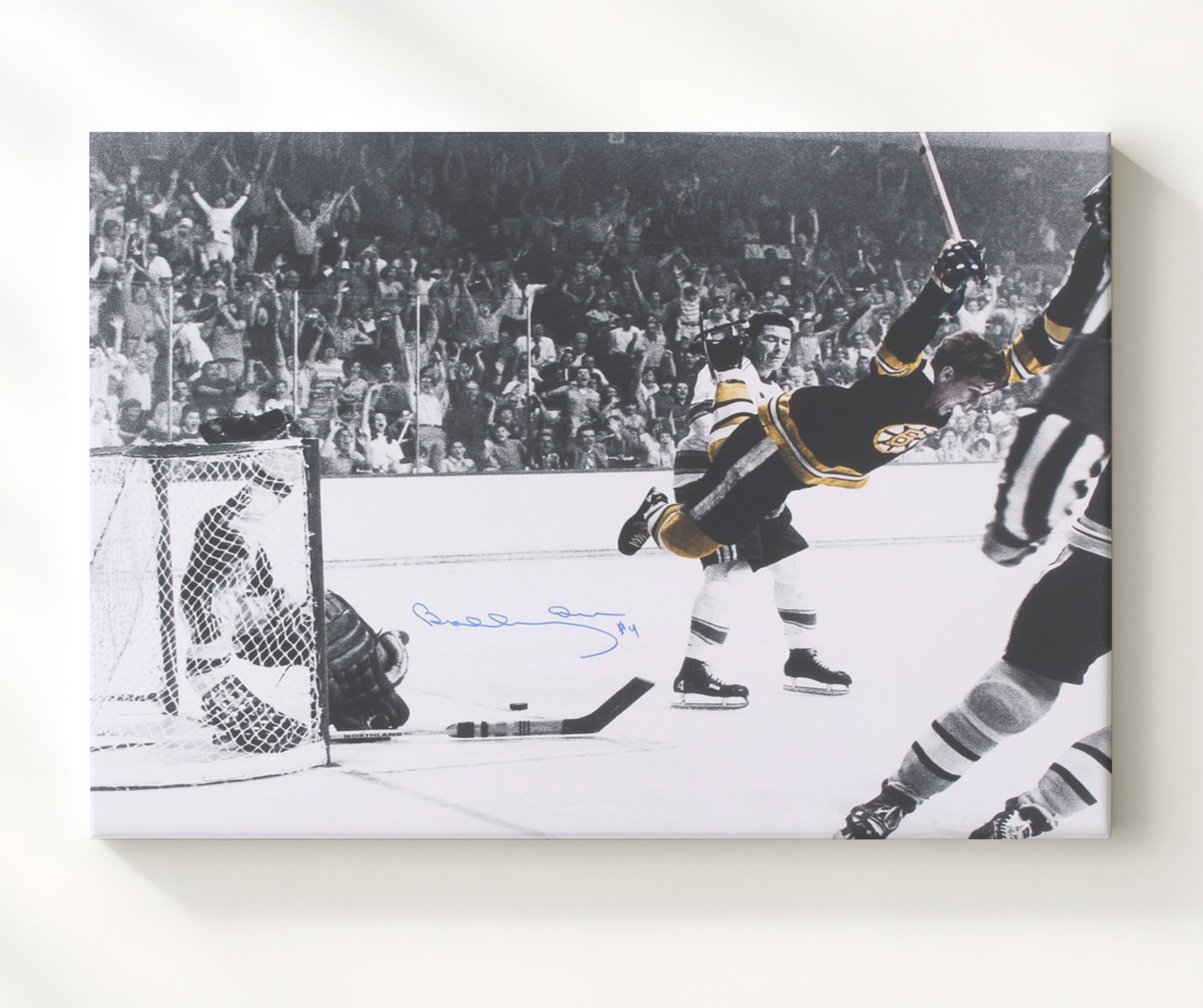 Bobby Orr - Boston Hockey Flying Goal Celebration Hockey Wall Art - hockey wall art print