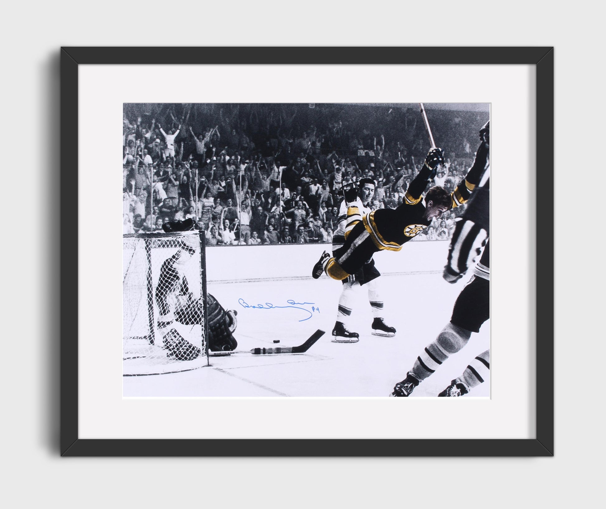 Bobby Orr - Boston Hockey Flying Goal Celebration Hockey Wall Art - hockey wall art print
