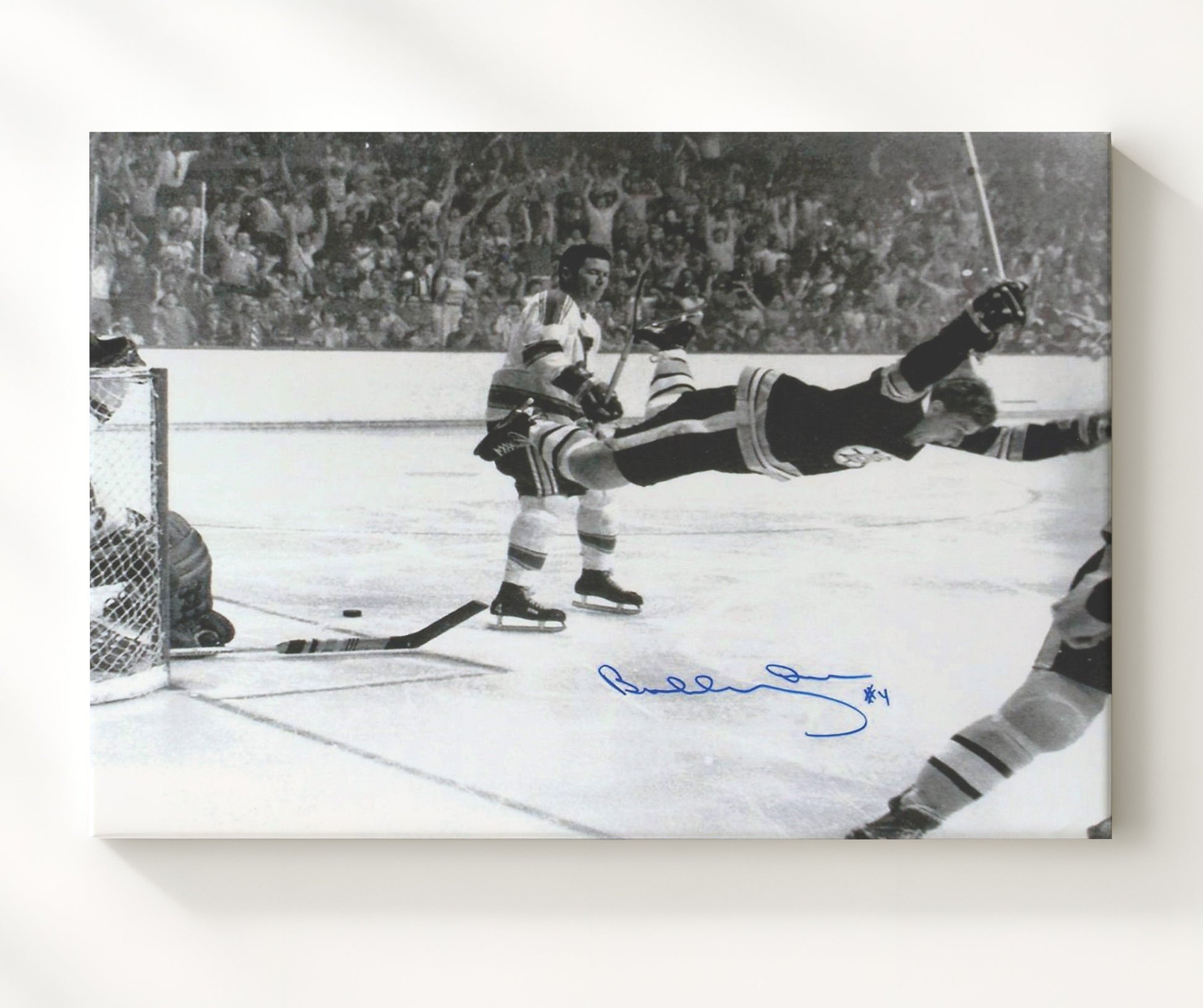 Bobby Orr - Boston Hockey Iconic Goal Celebration Leap Hockey Wall Art - hockey wall art print