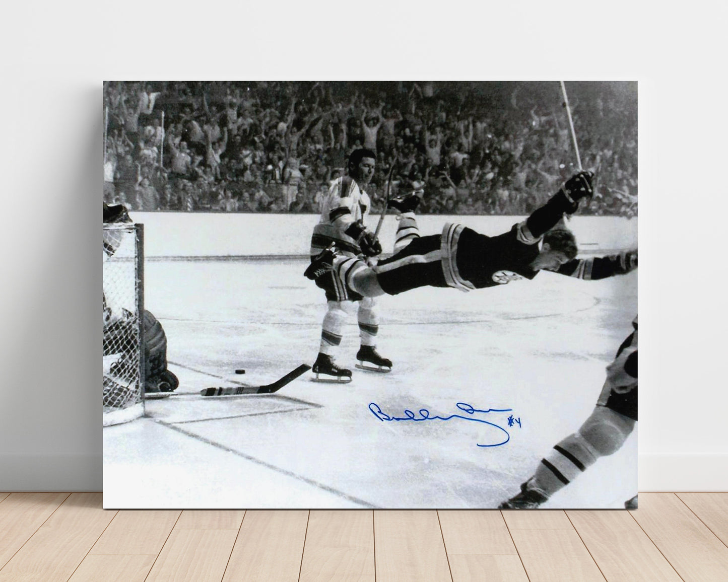 Bobby Orr - Boston Hockey Iconic Goal Celebration Leap Hockey Wall Art - hockey wall art print