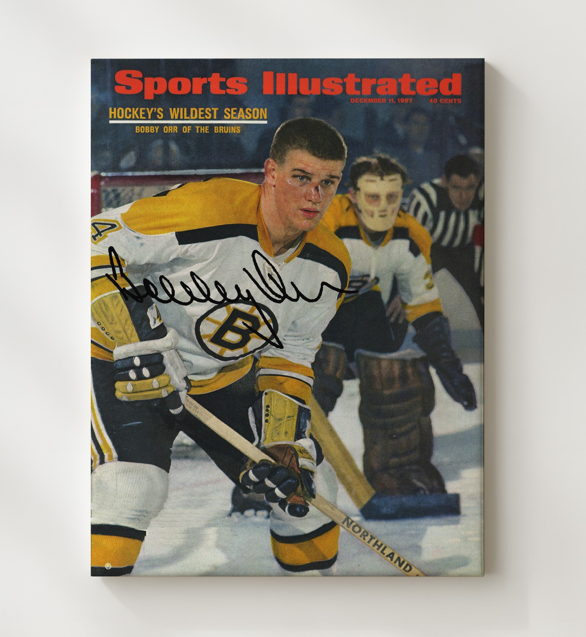 Bobby Orr - Boston Hockey Skating Portrait 1967 Si Cover Hockey Wall Art - hockey wall art print