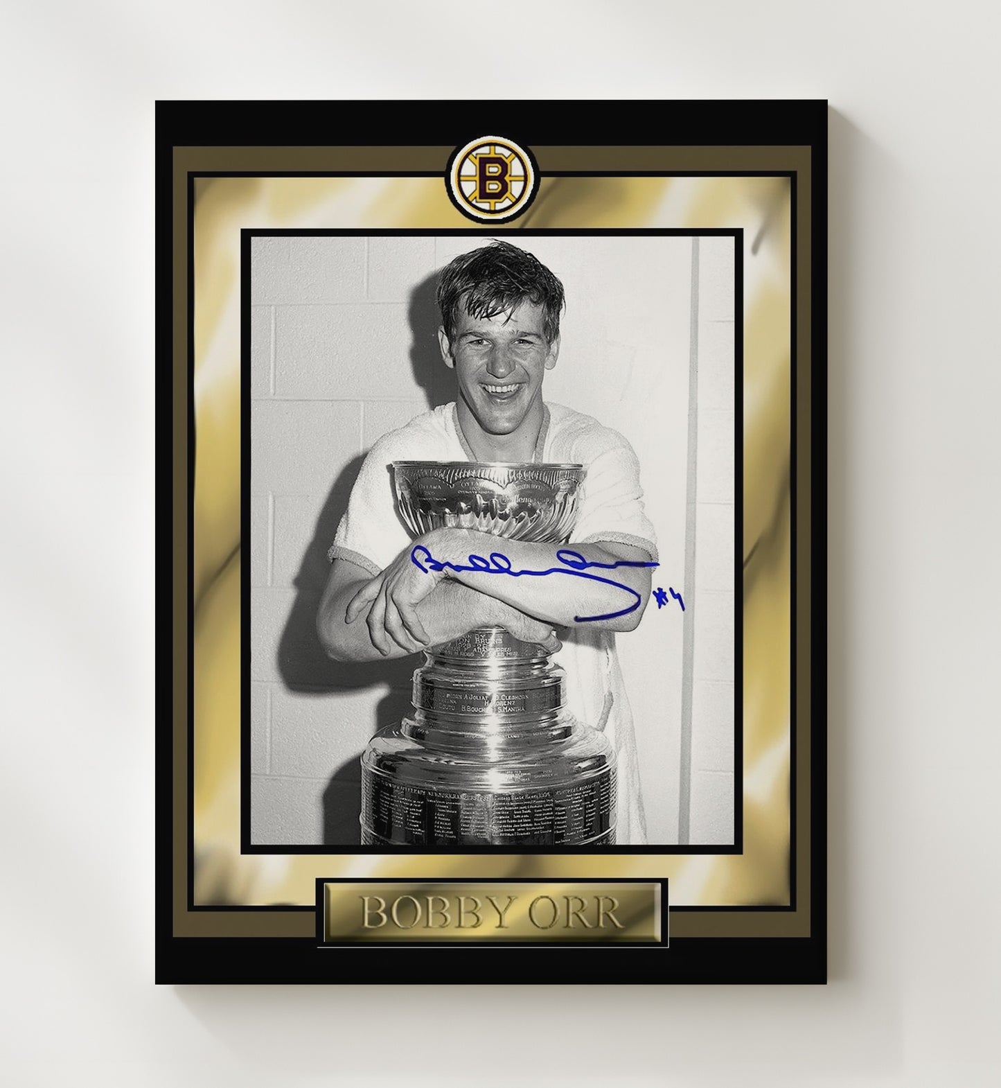 Bobby Orr - Boston Hockey Stanley Cup Champion Portrait Hockey Wall Art - hockey wall art print