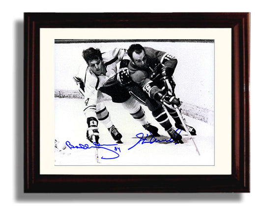 Bobby Orr and Henri Richard - Boston vs Montreal Hockey Battle Hockey Wall Art - hockey wall art print