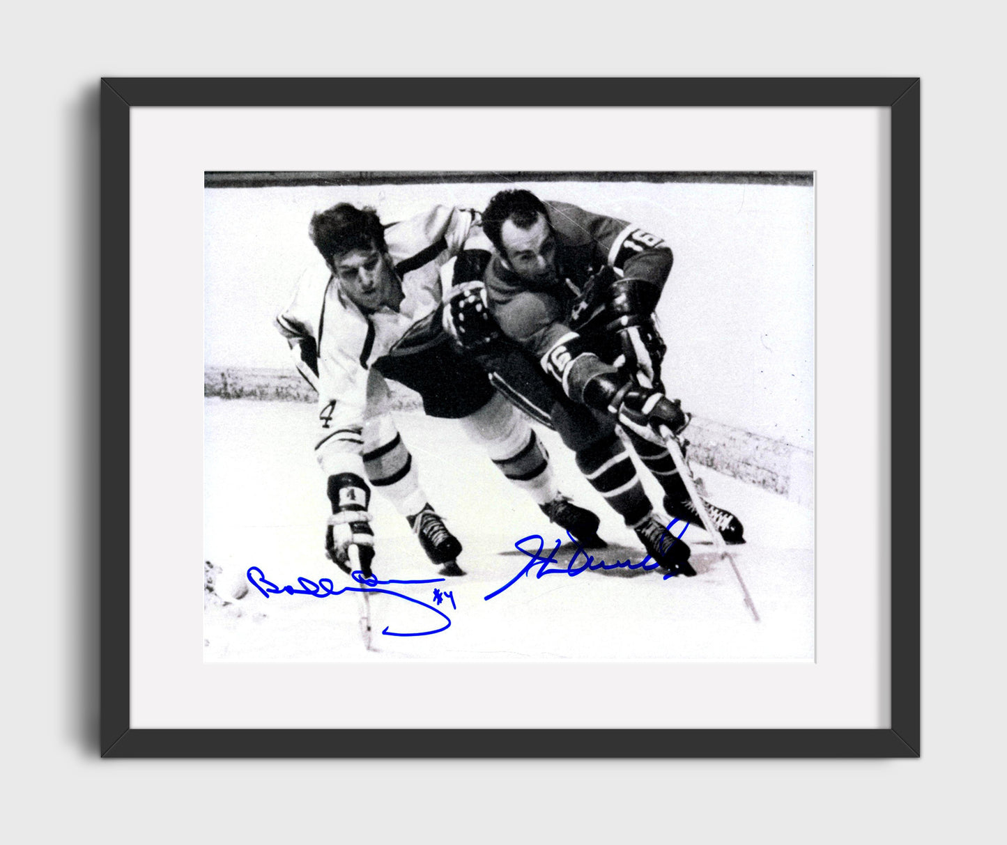 Bobby Orr and Henri Richard - Boston vs Montreal Hockey Battle Hockey Wall Art - hockey wall art print
