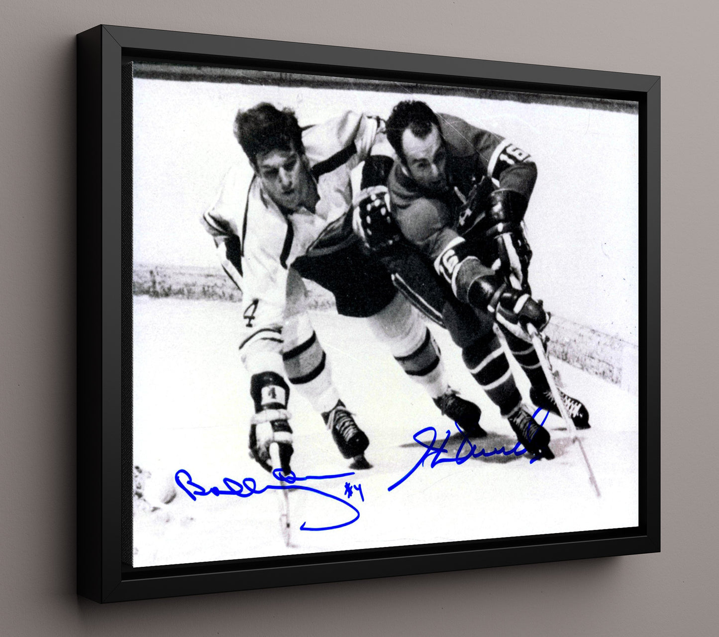 Bobby Orr and Henri Richard - Boston vs Montreal Hockey Battle Hockey Wall Art - hockey wall art print