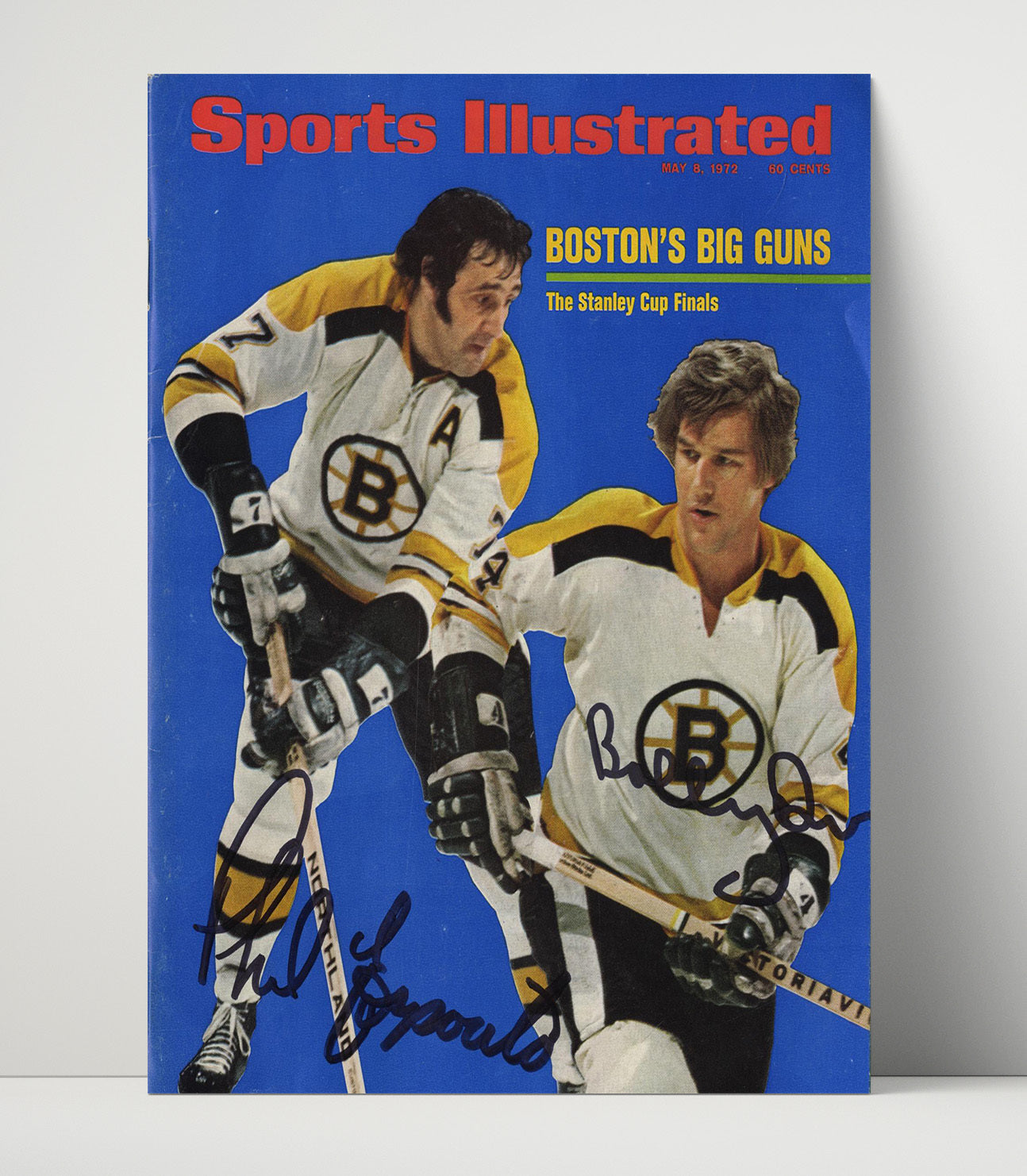 Bobby Orr and Phil Esposito - Boston Hockey Stanley Cup Stars 1972 Si Cover Hockey Wall Art - hockey wall art print