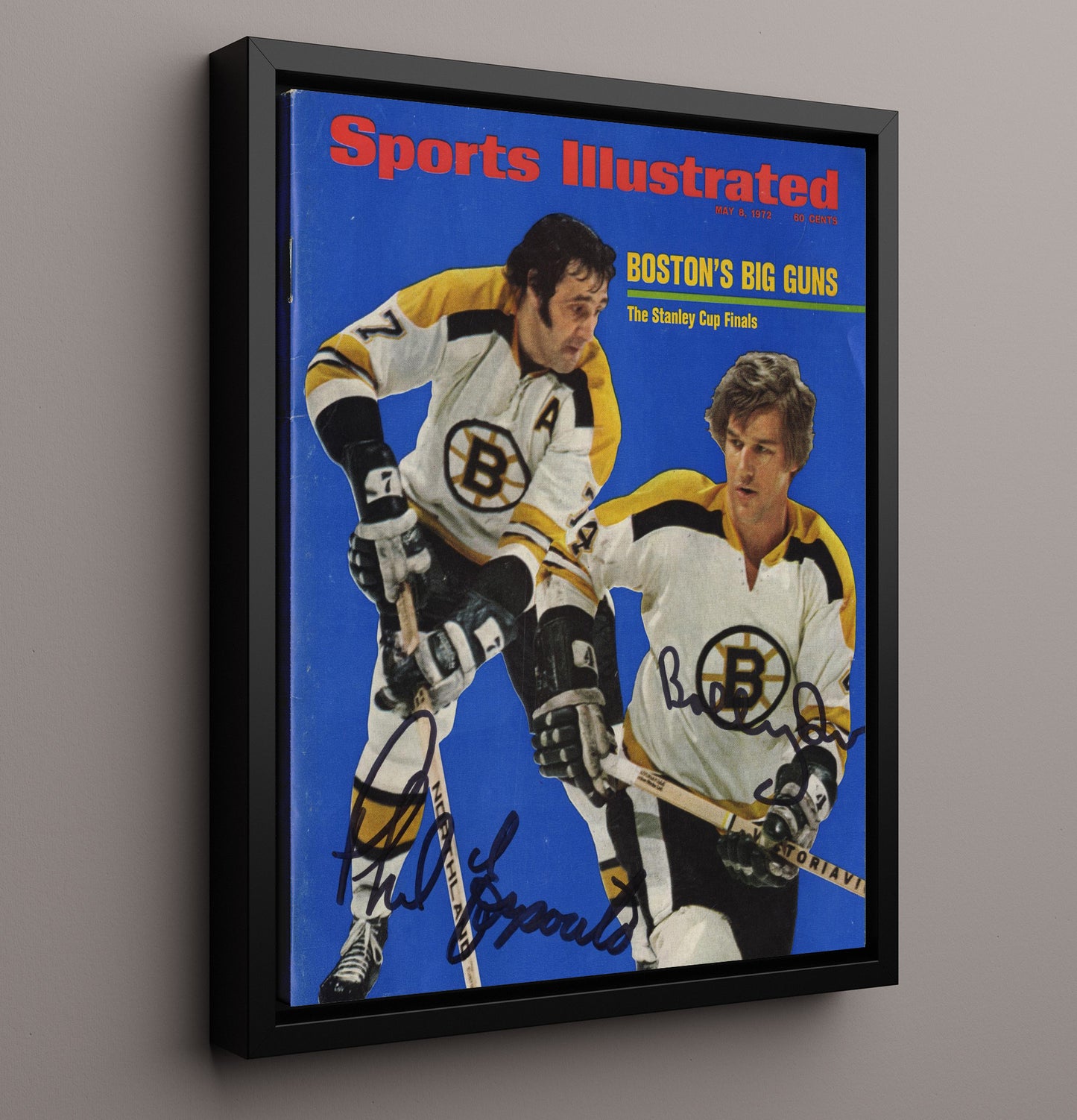 Bobby Orr and Phil Esposito - Boston Hockey Stanley Cup Stars 1972 Si Cover Hockey Wall Art - hockey wall art print