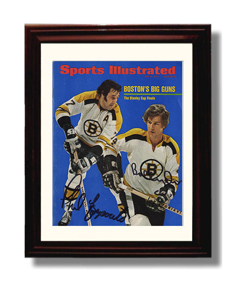 Bobby Orr and Phil Esposito - Boston Hockey Stanley Cup Stars 1972 Si Cover Hockey Wall Art - hockey wall art print