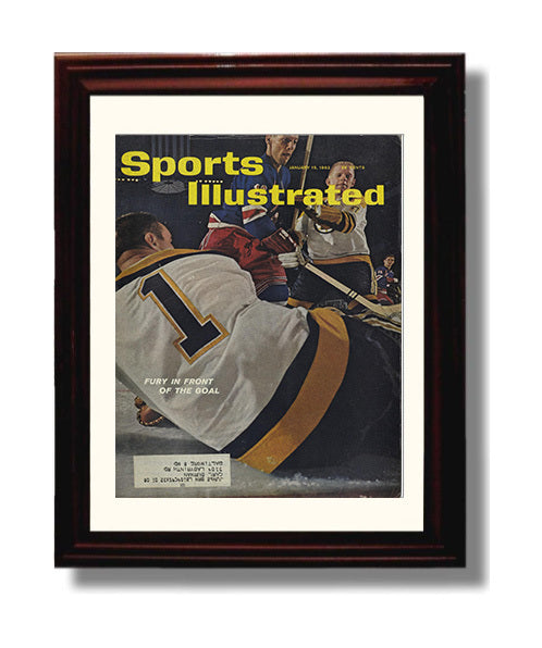 Boston vs New York Hockey Netfront Battle 1962 Si Cover Hockey Wall Art - hockey wall art print