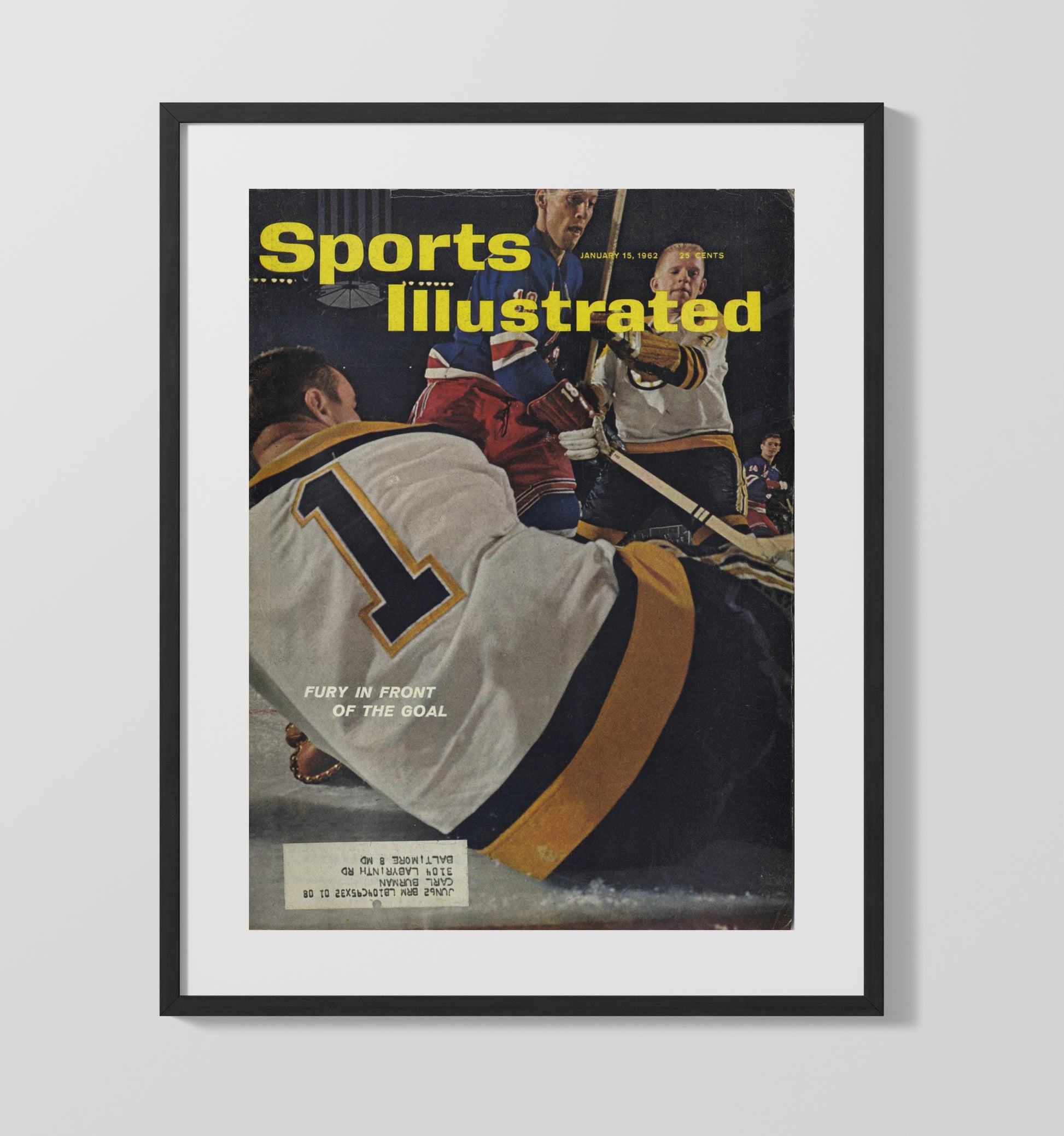Boston vs New York Hockey Netfront Battle 1962 Si Cover Hockey Wall Art - hockey wall art print
