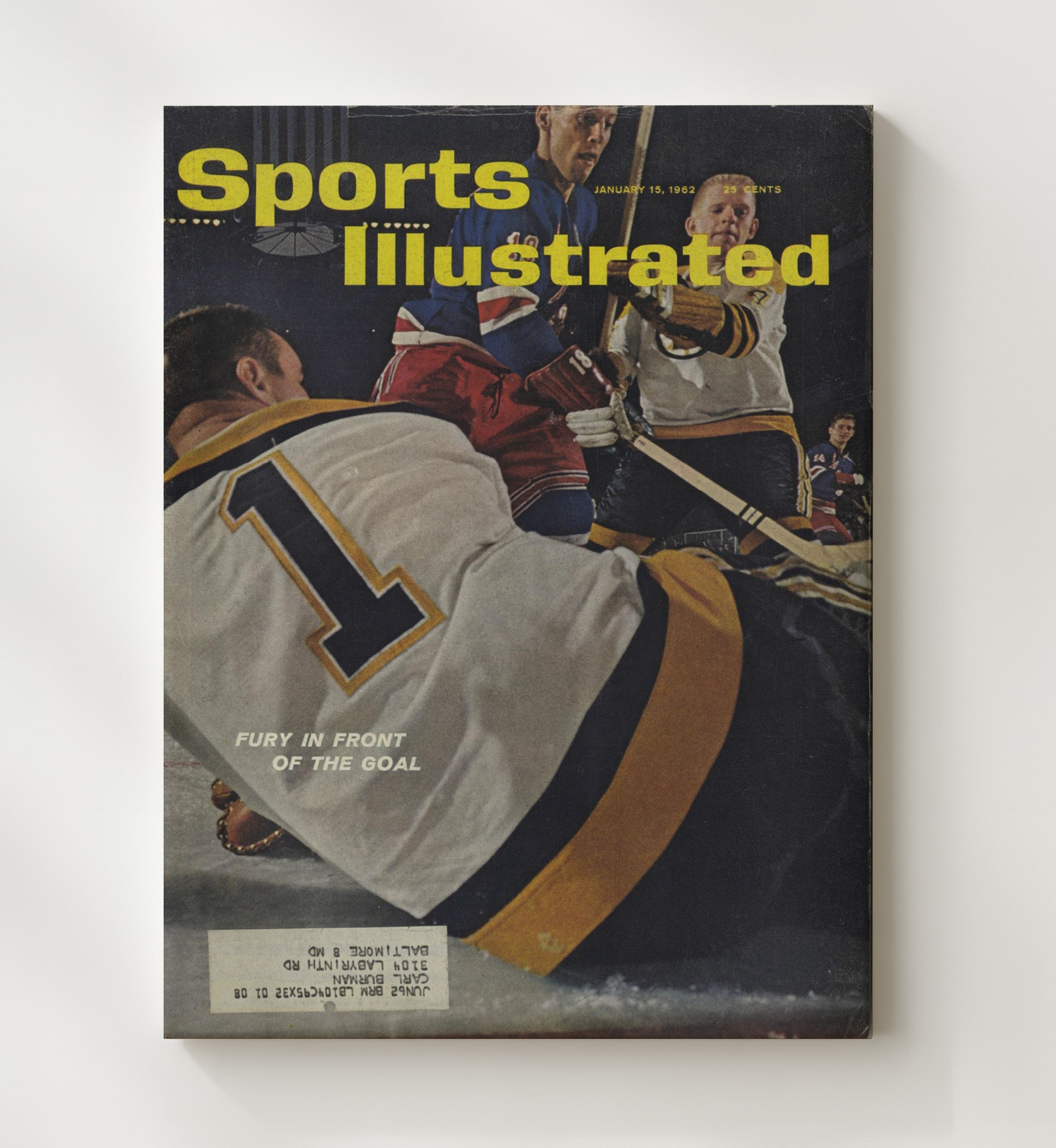 Boston vs New York Hockey Netfront Battle 1962 Si Cover Hockey Wall Art - hockey wall art print