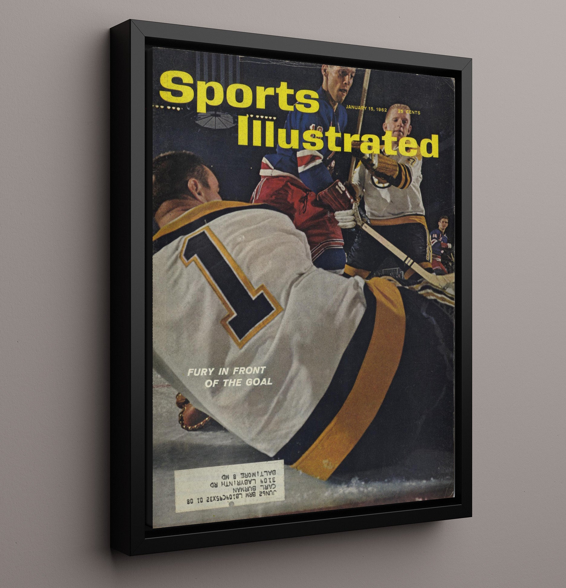 Boston vs New York Hockey Netfront Battle 1962 Si Cover Hockey Wall Art - hockey wall art print