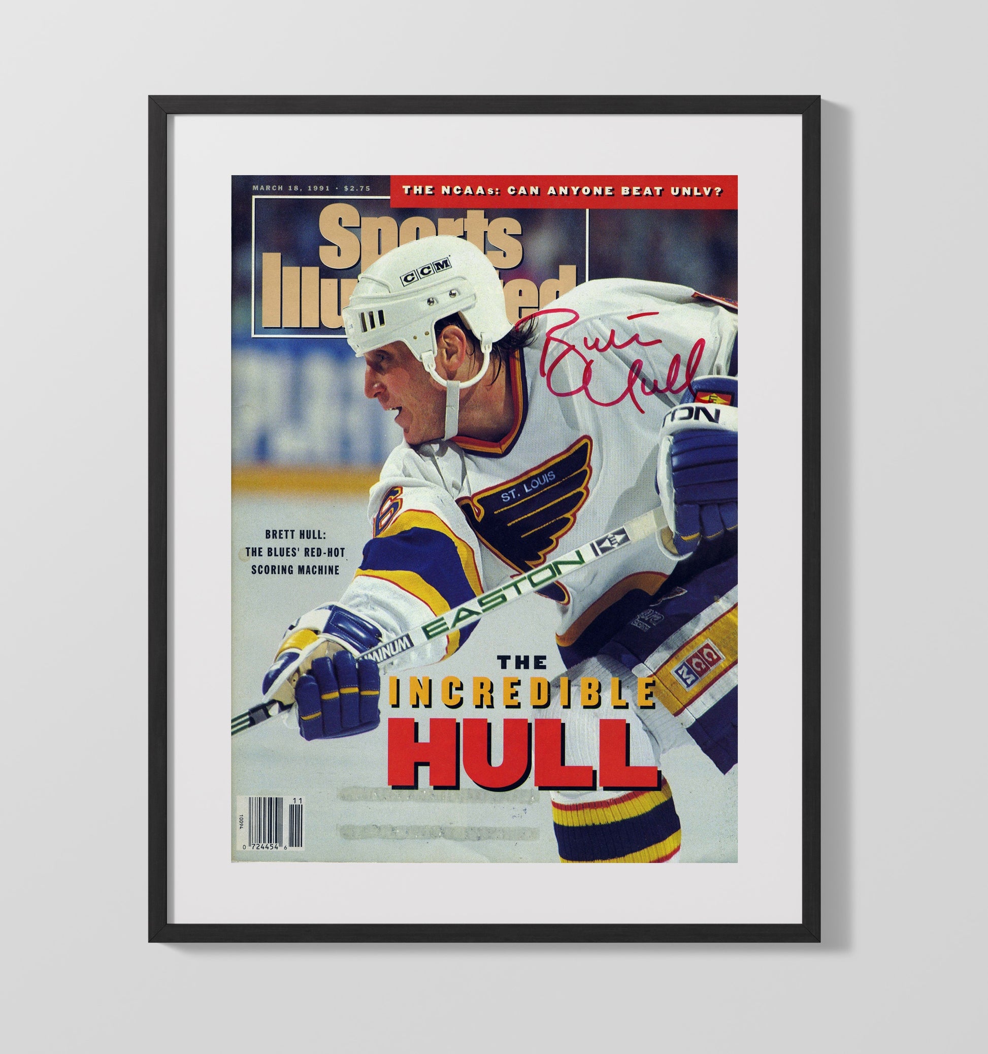 Brett Hull - St Louis Hockey 1991 Si Cover the Incredible Hull Hockey Wall Art - hockey wall art print