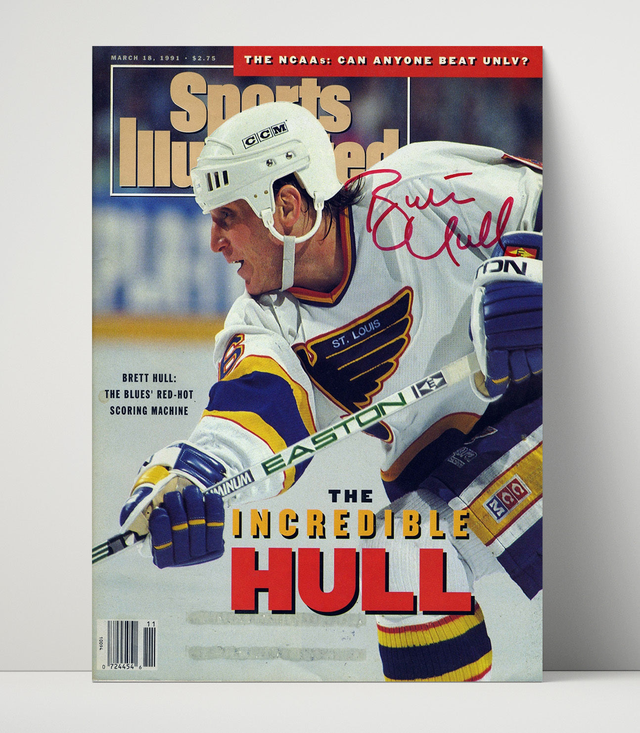 Brett Hull - St Louis Hockey 1991 Si Cover the Incredible Hull Hockey Wall Art - hockey wall art print
