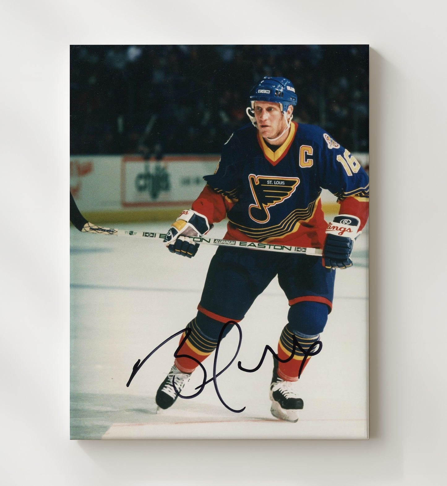 Brett Hull - St Louis Hockey Captain Ice Stance Hockey Wall Art - hockey wall art print