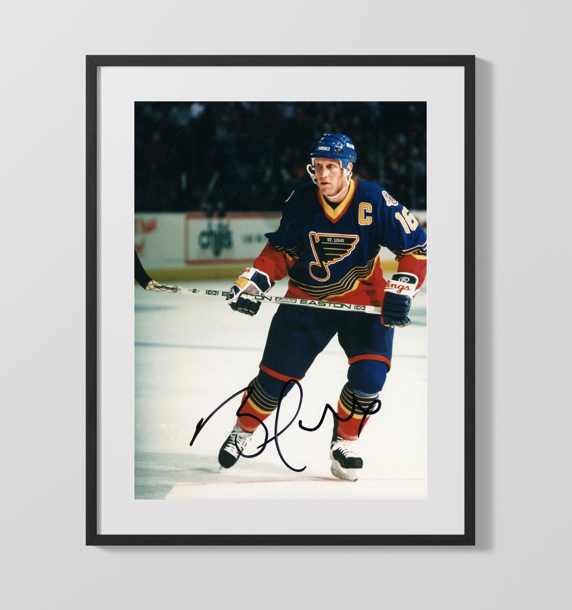 Brett Hull - St Louis Hockey Captain Ice Stance Hockey Wall Art - hockey wall art print