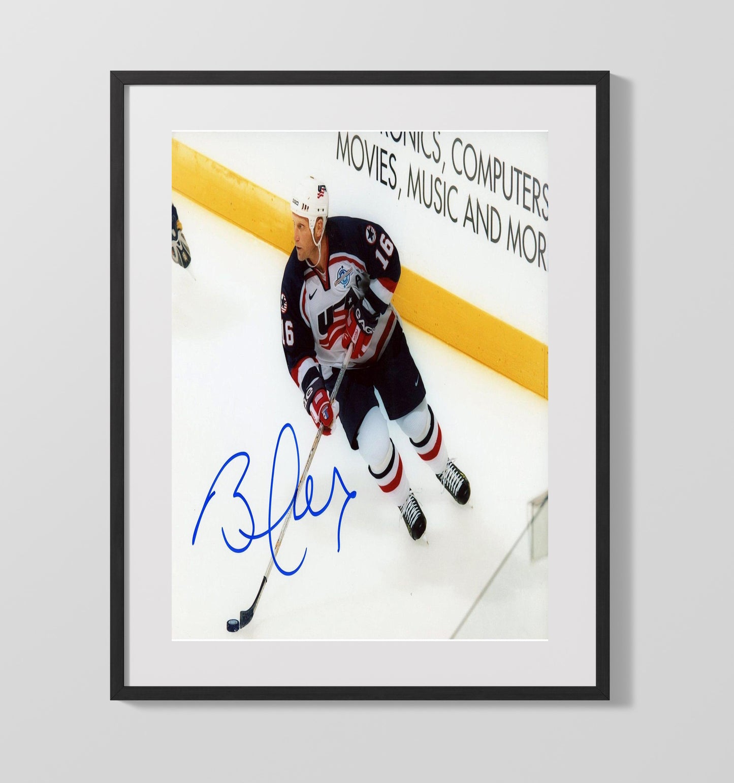 Brett Hull - USA Hockey Olympic Team Portrait Hockey Wall Art - hockey wall art print