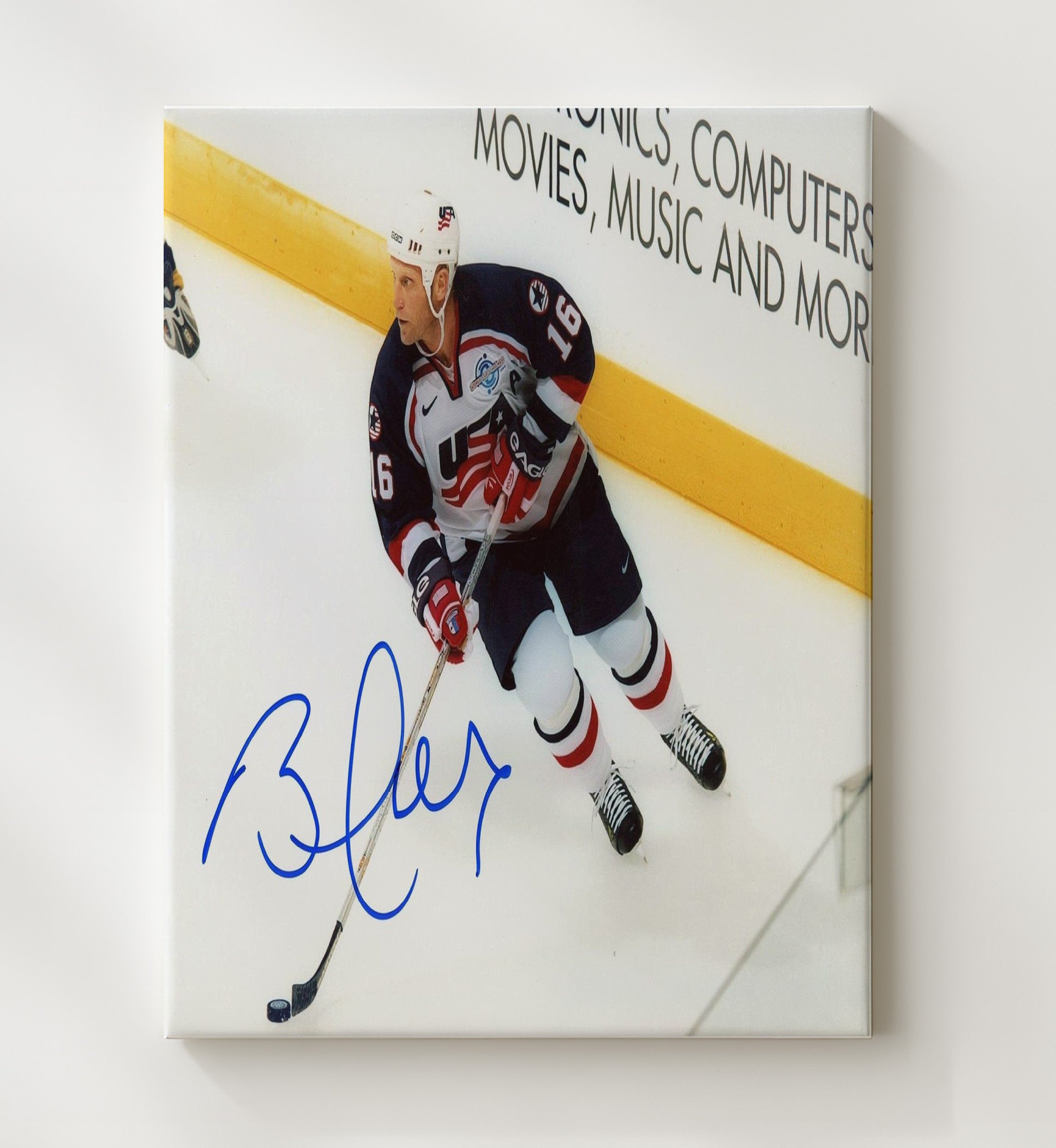Brett Hull - USA Hockey Olympic Team Portrait Hockey Wall Art - hockey wall art print