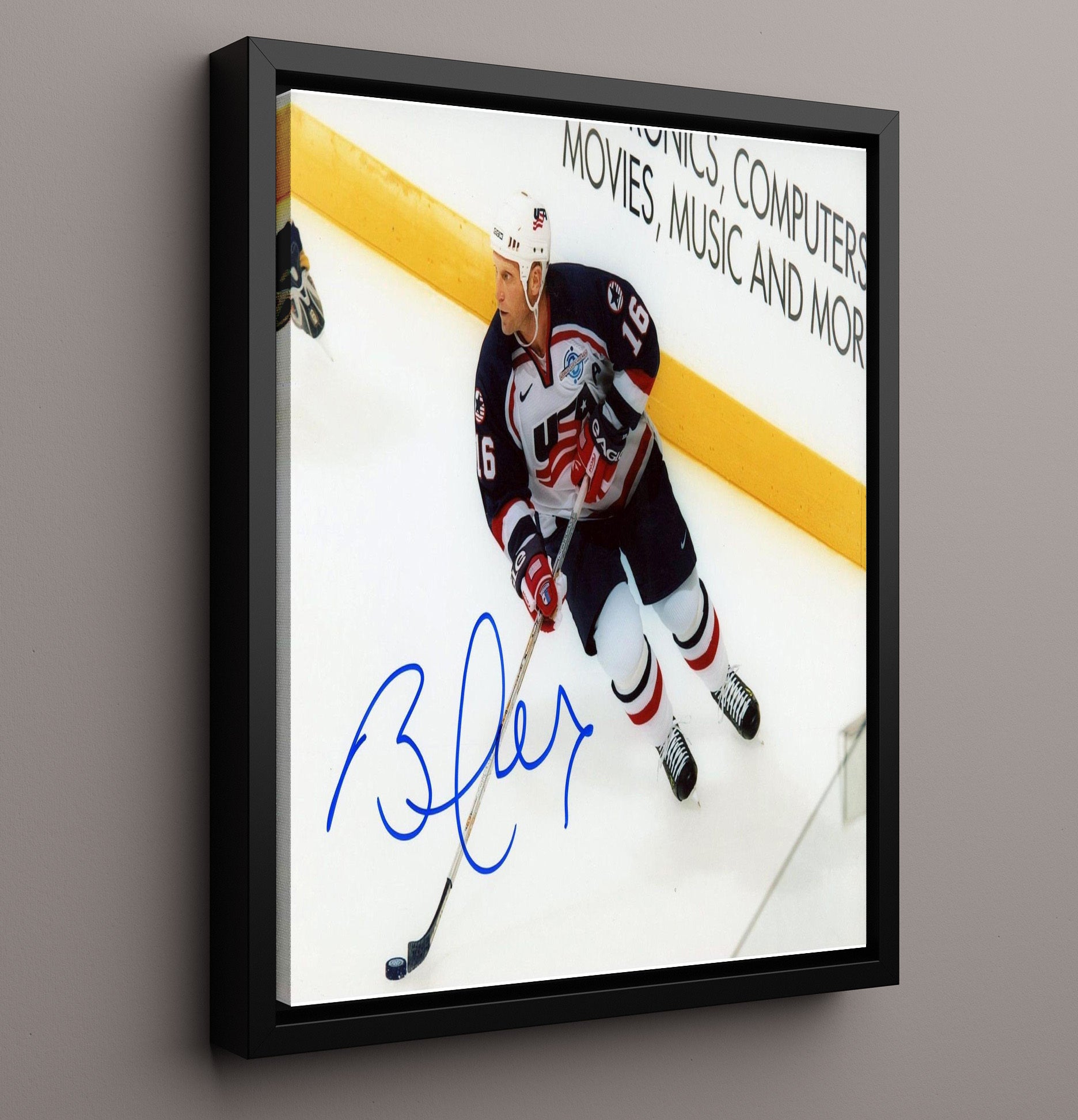 Brett Hull - USA Hockey Olympic Team Portrait Hockey Wall Art - hockey wall art print