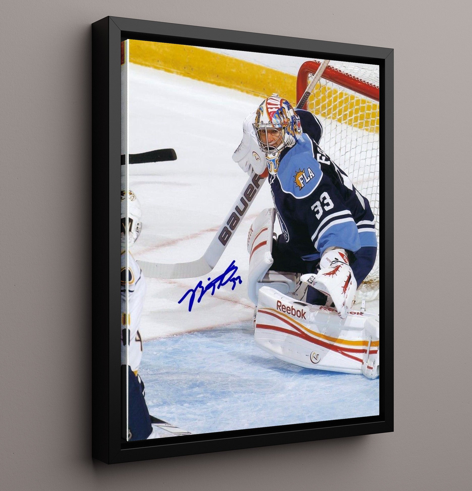 Brian Foster - Florida Hockey Goalie Ready Stance Hockey Wall Art - hockey wall art print