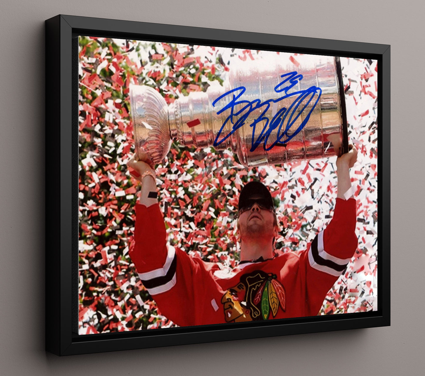 Bryan Bickell - Chicago Hockey Stanley Cup Celebration Hockey Wall Art - hockey wall art print