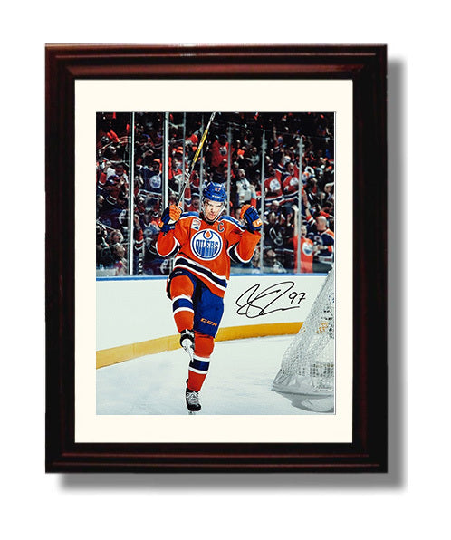 Connor Mcdavid - Edmonton Hockey Home Opener Goal Celebration Hockey Wall Art - hockey wall art print