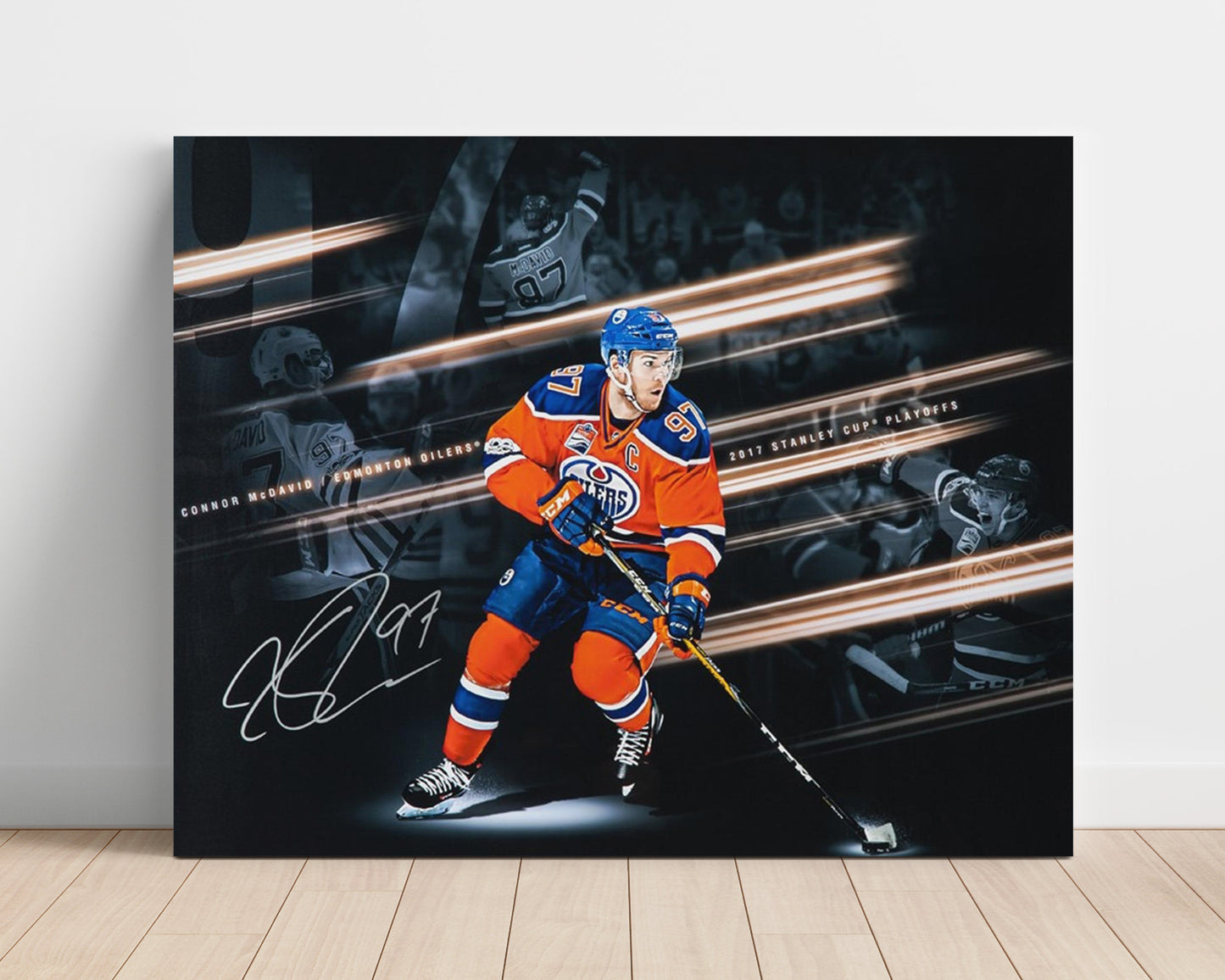 Connor Mcdavid - Edmonton Hockey Playoff Composite 2017 Hockey Wall Art - hockey wall art print