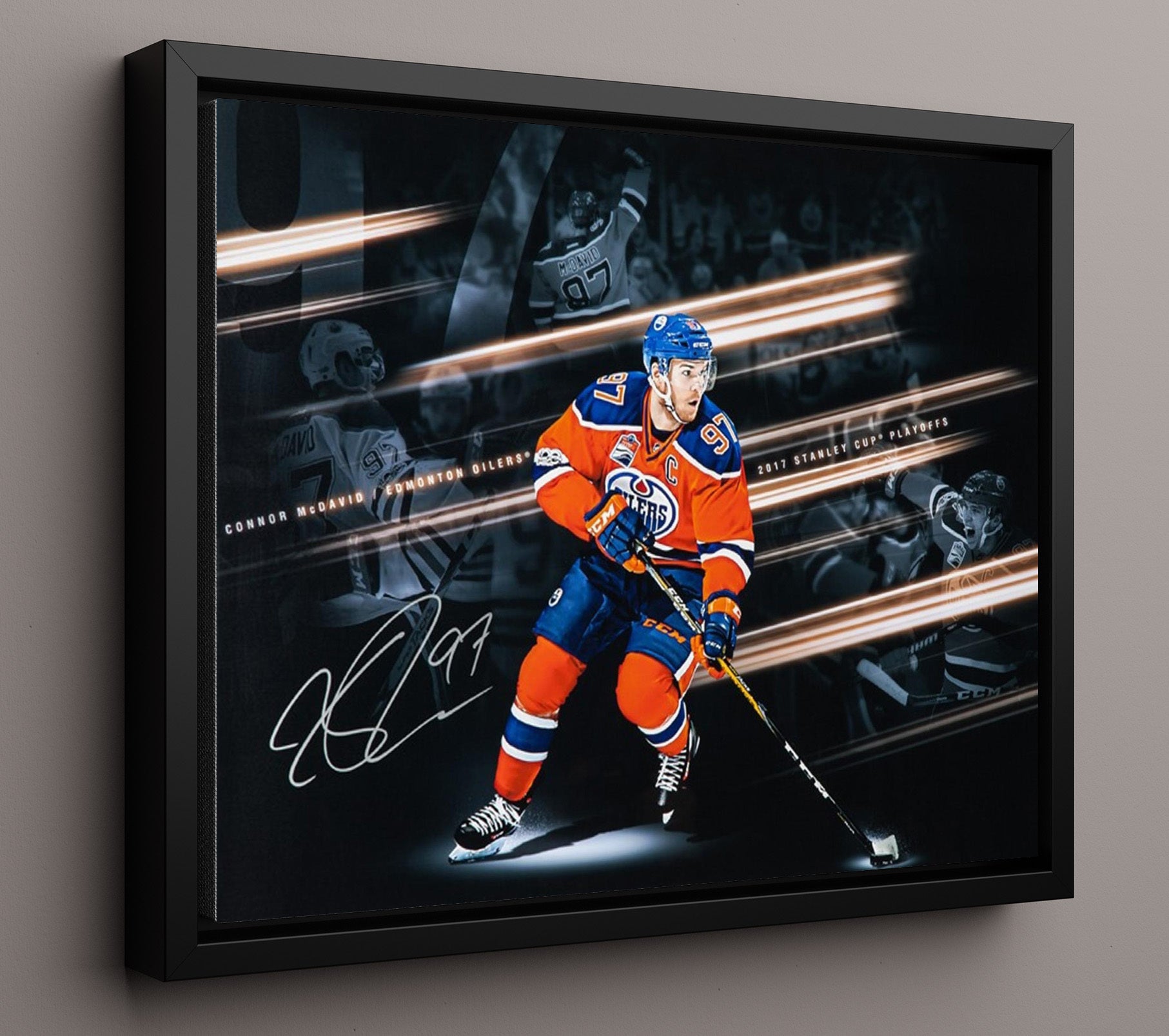 Connor Mcdavid - Edmonton Hockey Playoff Composite 2017 Hockey Wall Art - hockey wall art print