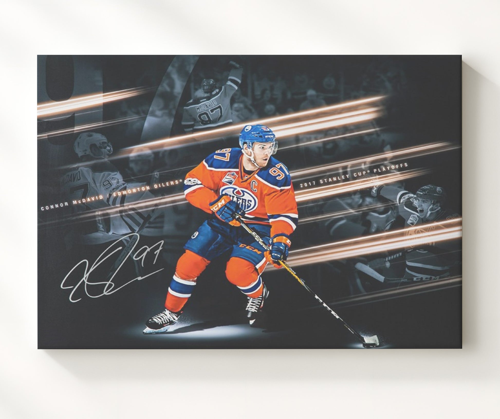 Connor Mcdavid - Edmonton Hockey Playoff Composite 2017 Hockey Wall Art - hockey wall art print