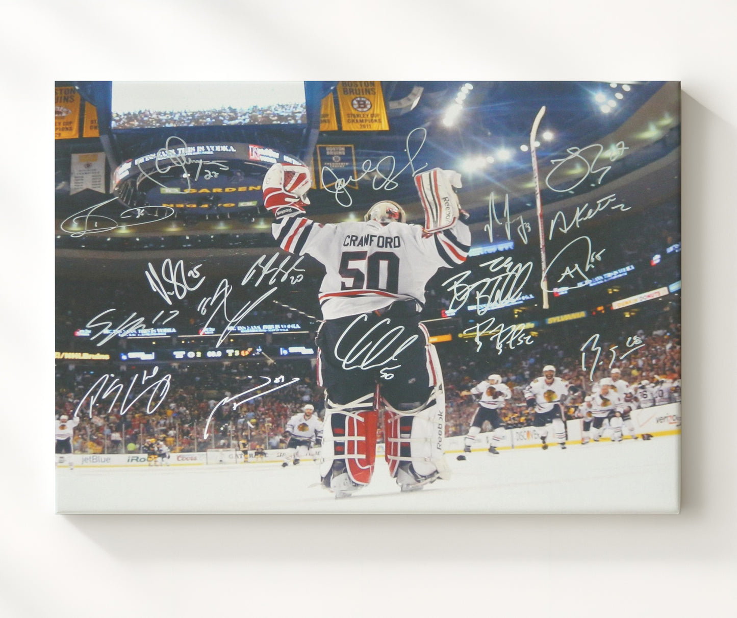 Corey Crawford - Chicago Hockey Stanley Cup Celebration Hockey Wall Art - hockey wall art print