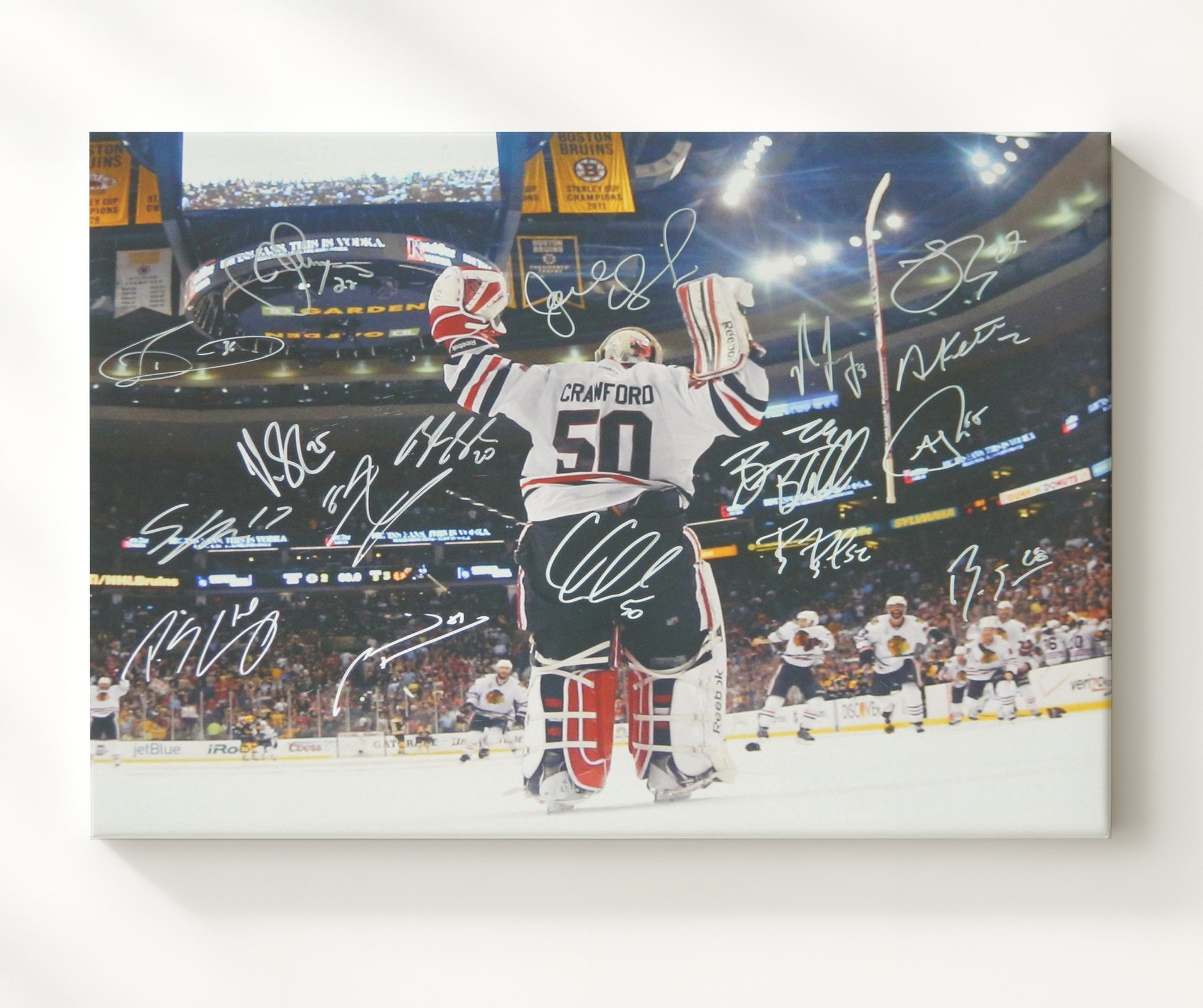 Corey Crawford - Chicago Hockey Stanley Cup Celebration Hockey Wall Art - hockey wall art print