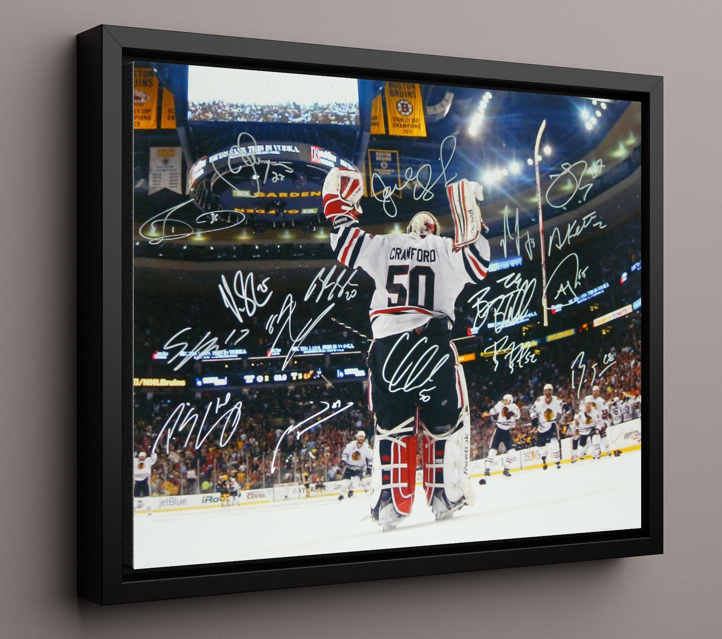 Corey Crawford - Chicago Hockey Stanley Cup Celebration Hockey Wall Art - hockey wall art print