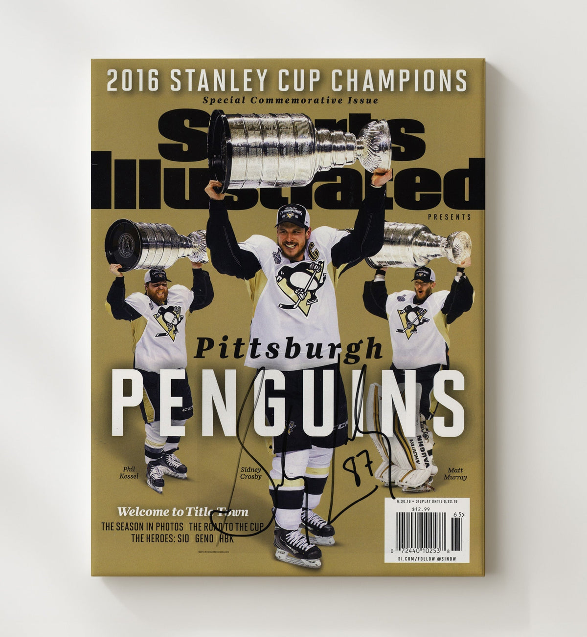 Crosby - Pittsburgh Hockey Stanley Cup Champions Si Cover 2016 Hockey Wall Art - hockey wall art print
