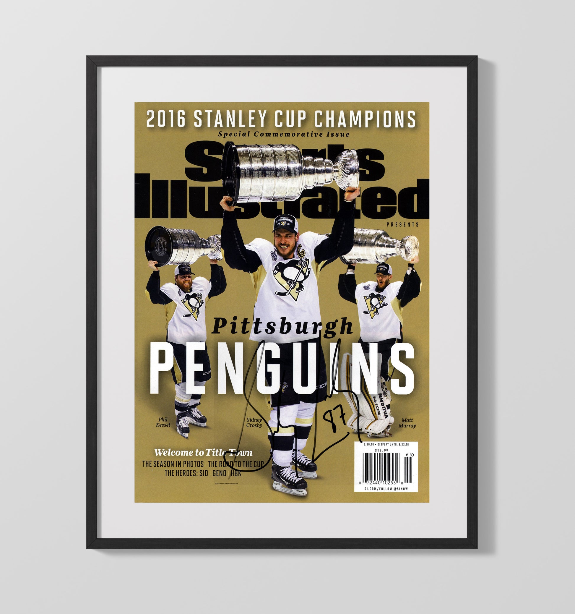 Crosby - Pittsburgh Hockey Stanley Cup Champions Si Cover 2016 Hockey Wall Art - hockey wall art print