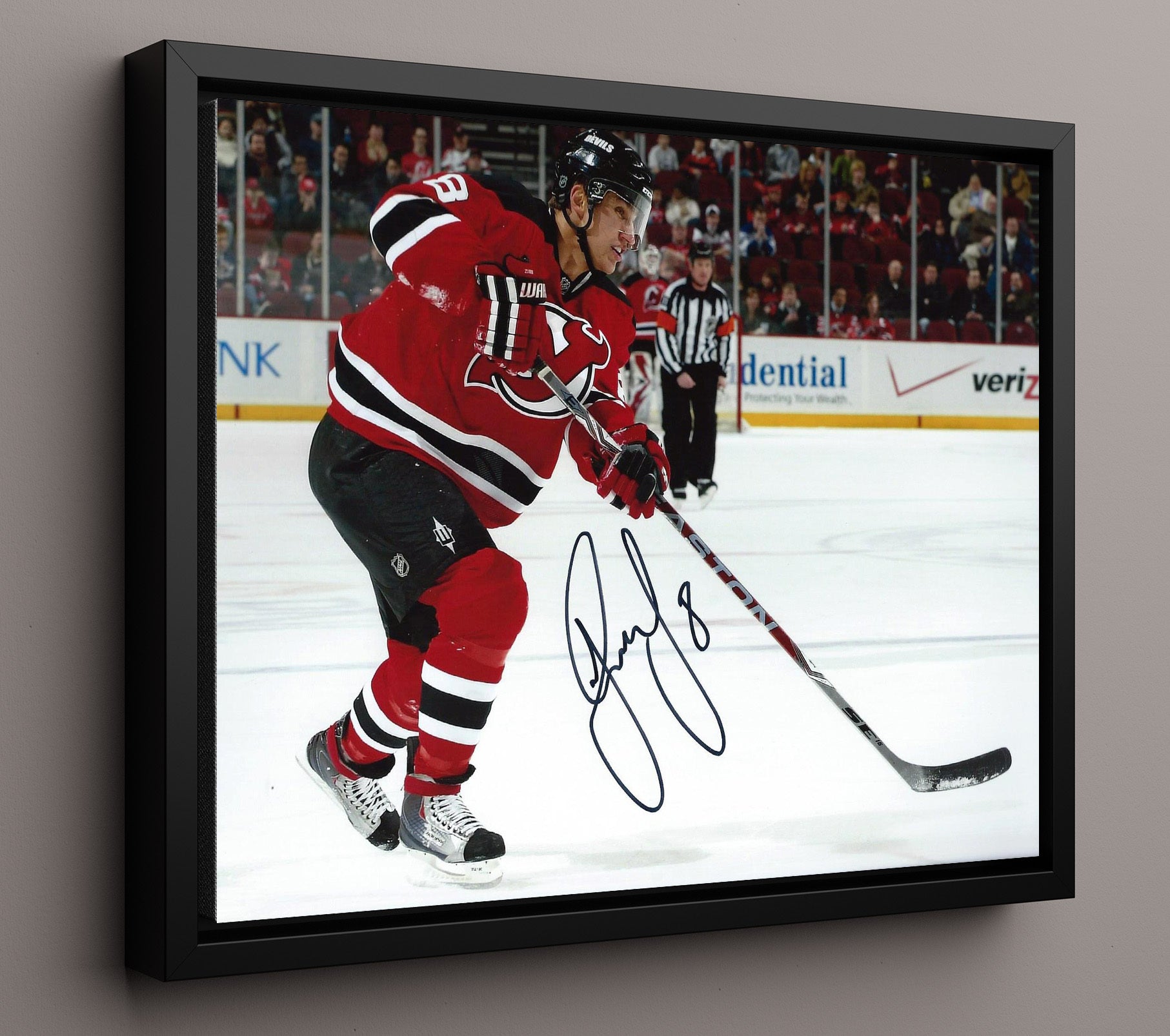 Dainius Zubrus - New Jersey Hockey Shooting Action Hockey Wall Art - hockey wall art print