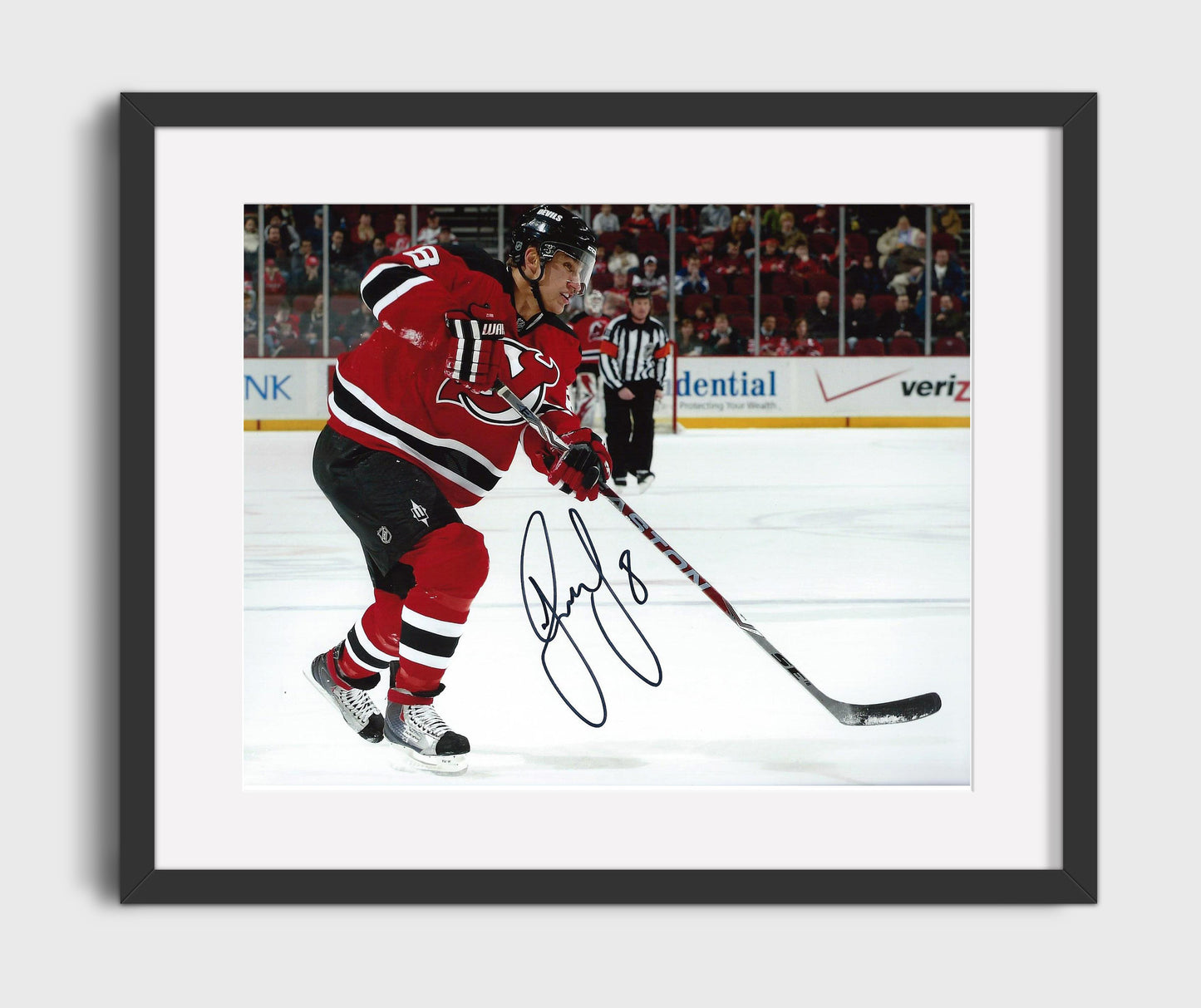 Dainius Zubrus - New Jersey Hockey Shooting Action Hockey Wall Art - hockey wall art print