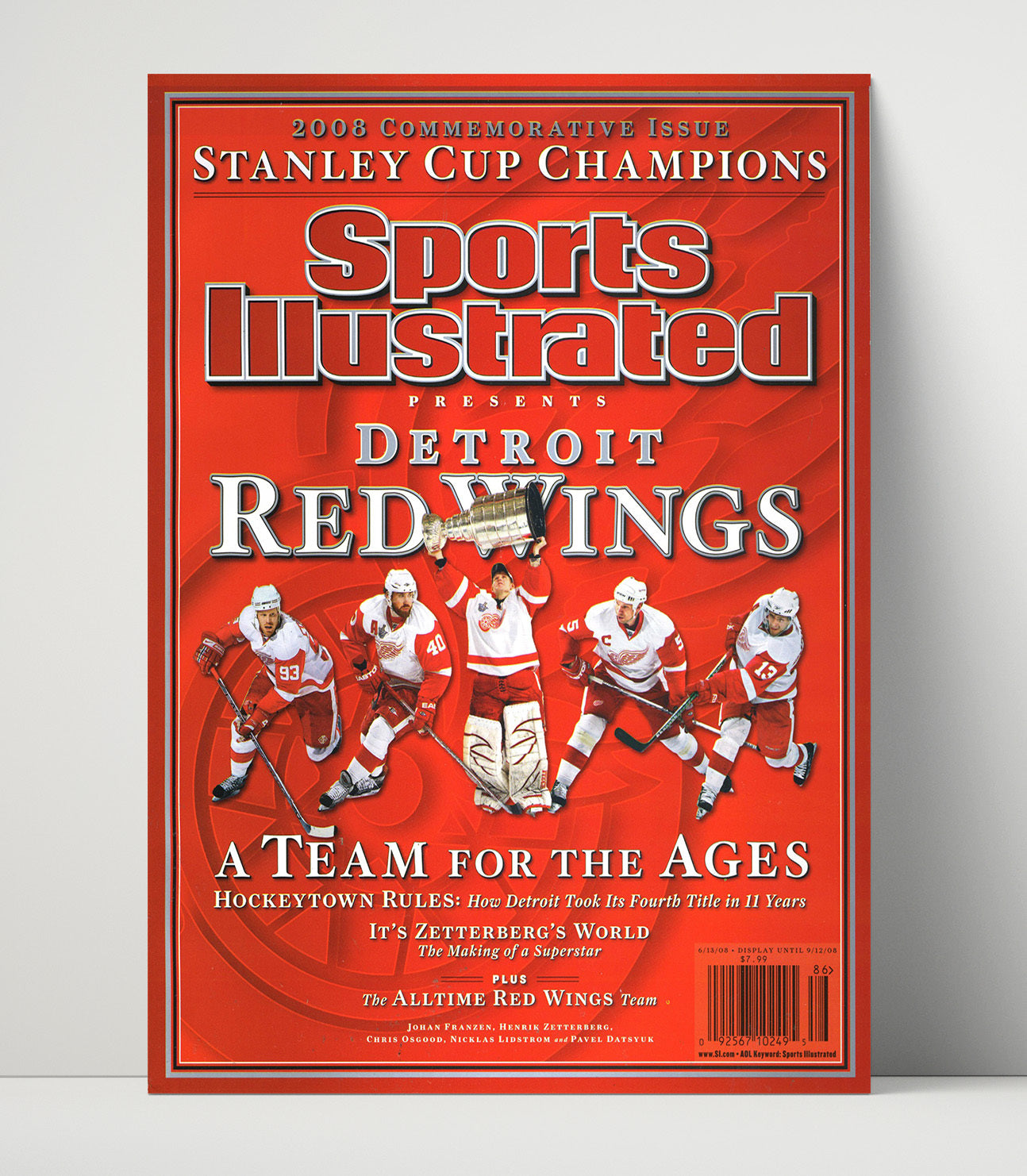 Detroit Hockey Stanley Cup Champions Si Cover 2008 Hockey Wall Art - hockey wall art print