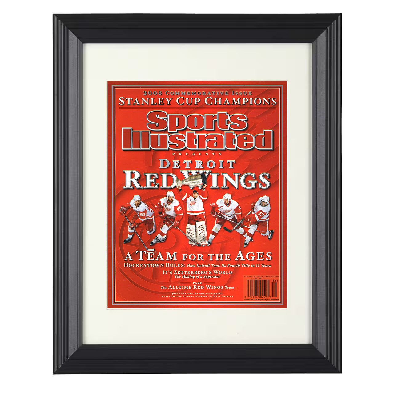 Detroit – Stanley Cup Champions 2008 SI 8x10 matted black framed hockey wall art