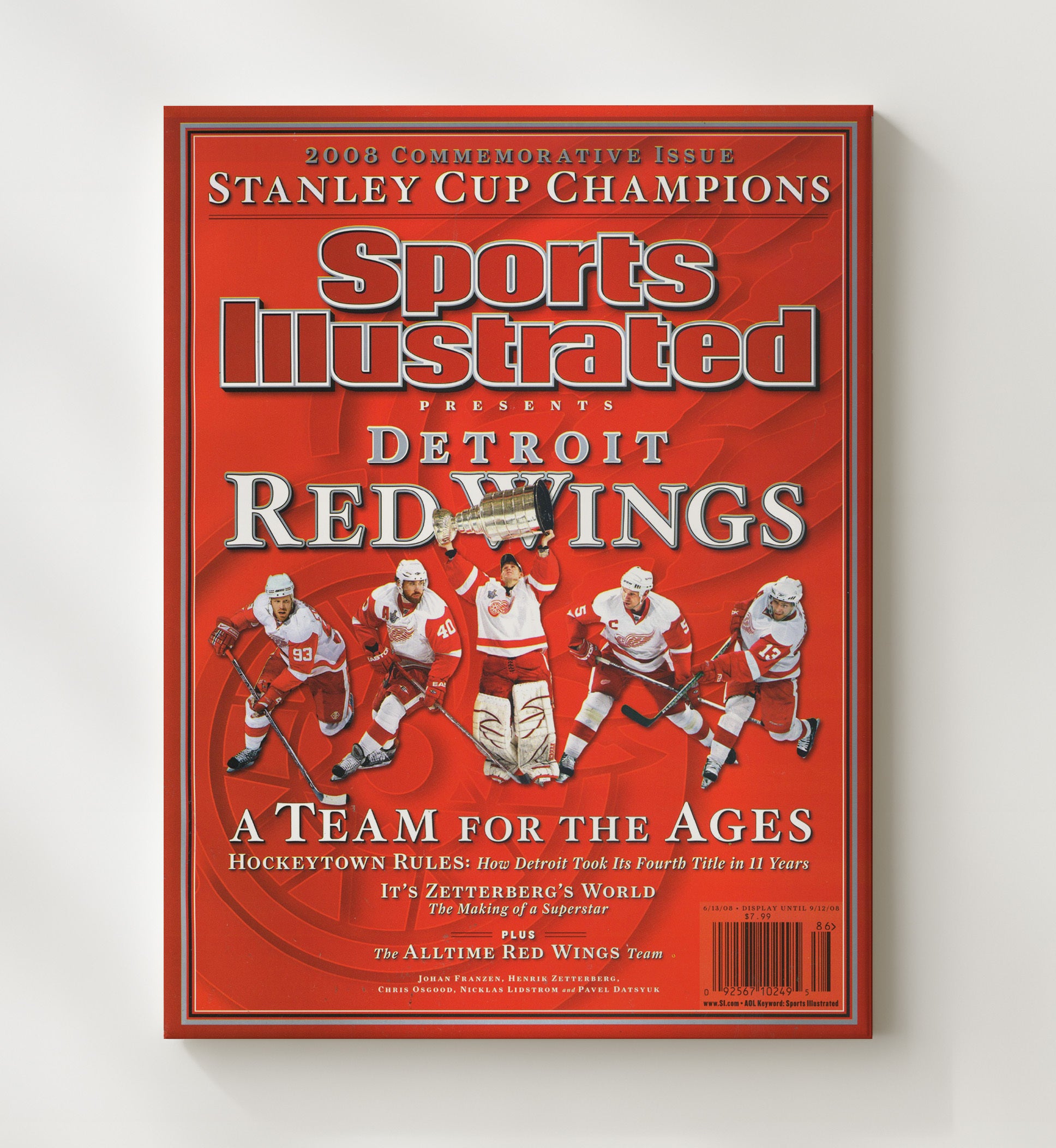 Detroit Hockey Stanley Cup Champions Si Cover 2008 Hockey Wall Art - hockey wall art print