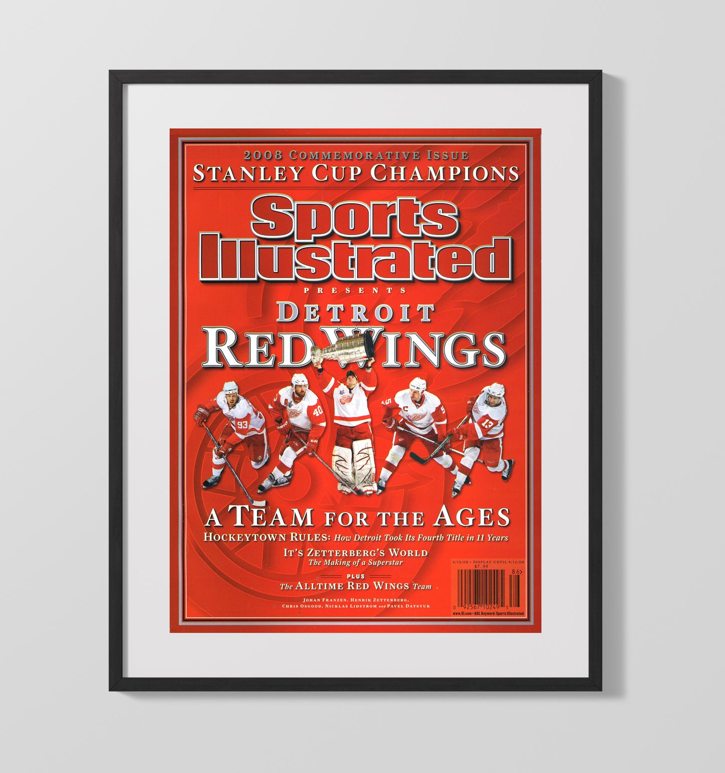 Detroit Hockey Stanley Cup Champions Si Cover 2008 Hockey Wall Art - hockey wall art print