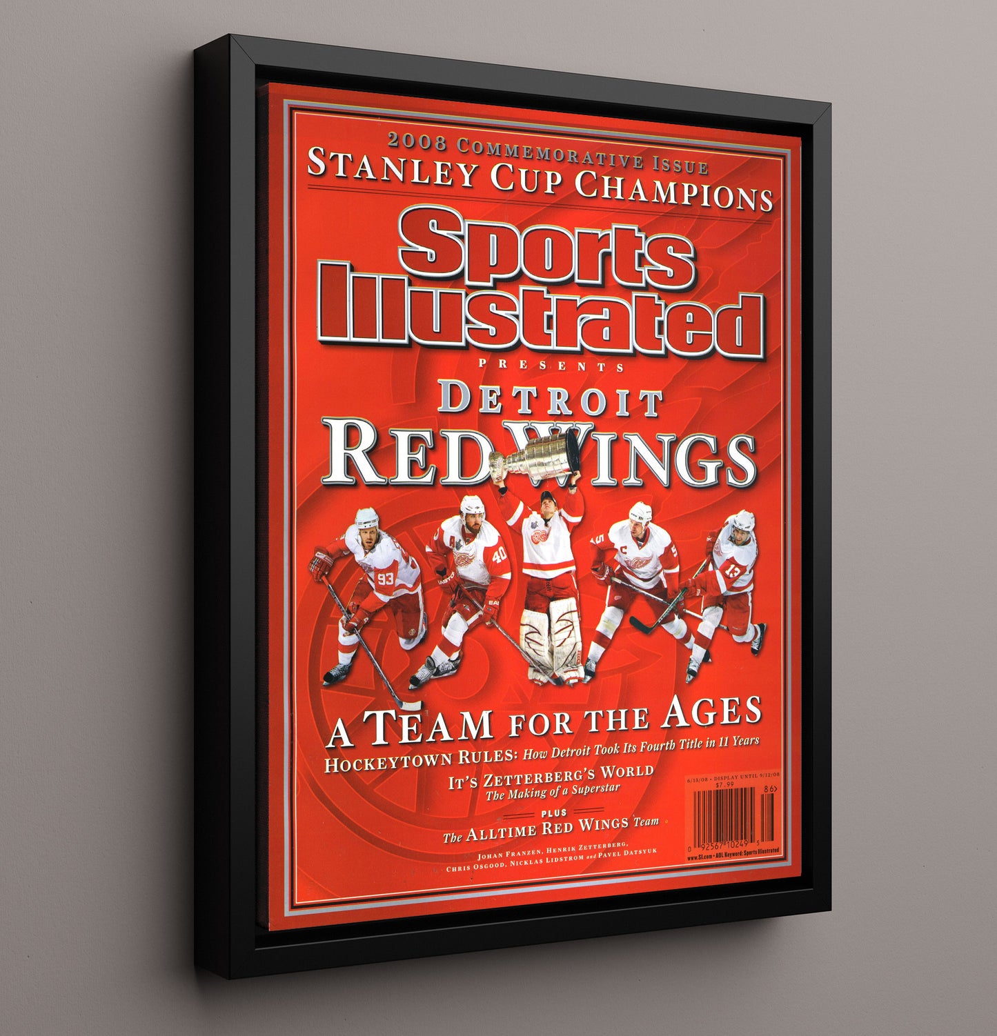 Detroit Hockey Stanley Cup Champions Si Cover 2008 Hockey Wall Art - hockey wall art print