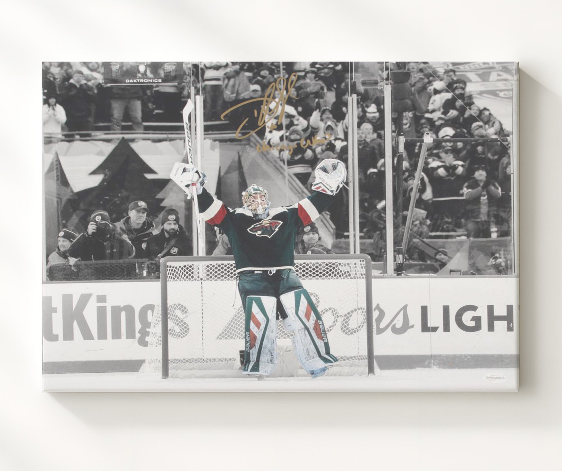 Devan Dubnyk - Minnesota Hockey Goalie Victory Arms Hockey Wall Art - hockey wall art print
