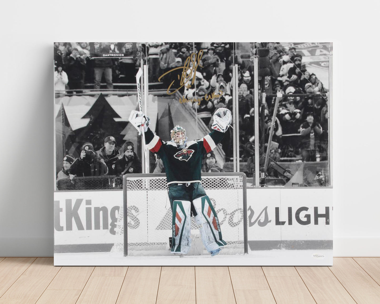 Devan Dubnyk - Minnesota Hockey Goalie Victory Arms Hockey Wall Art - hockey wall art print