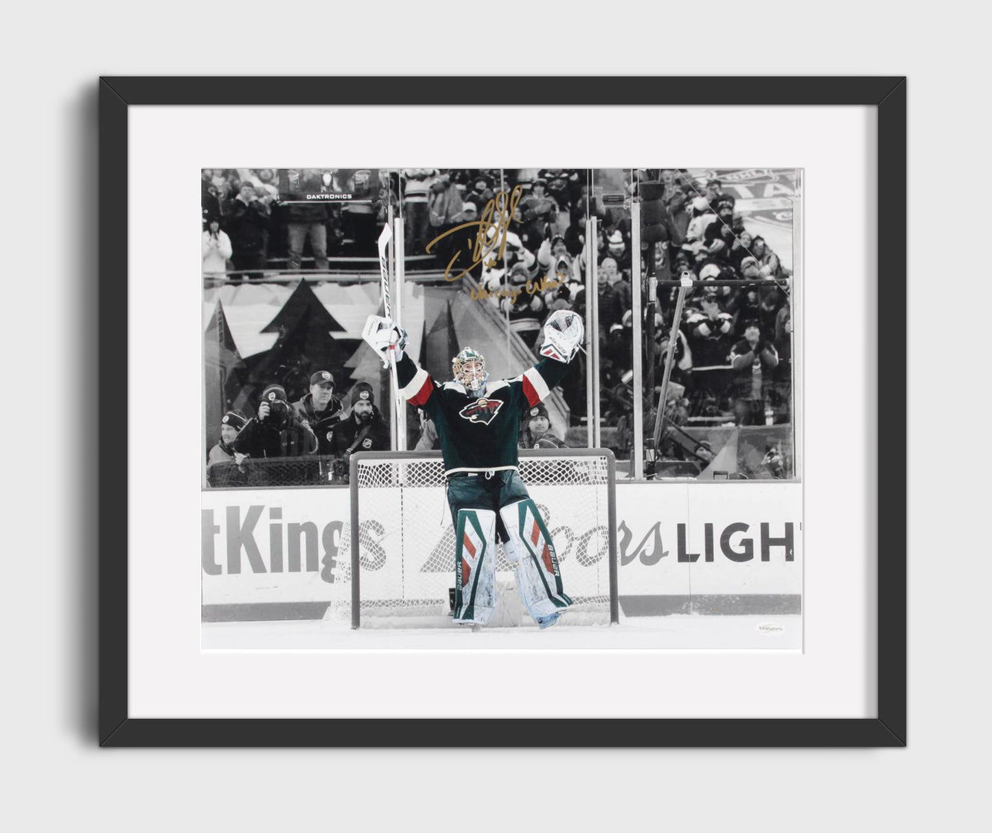 Devan Dubnyk - Minnesota Hockey Goalie Victory Arms Hockey Wall Art - hockey wall art print
