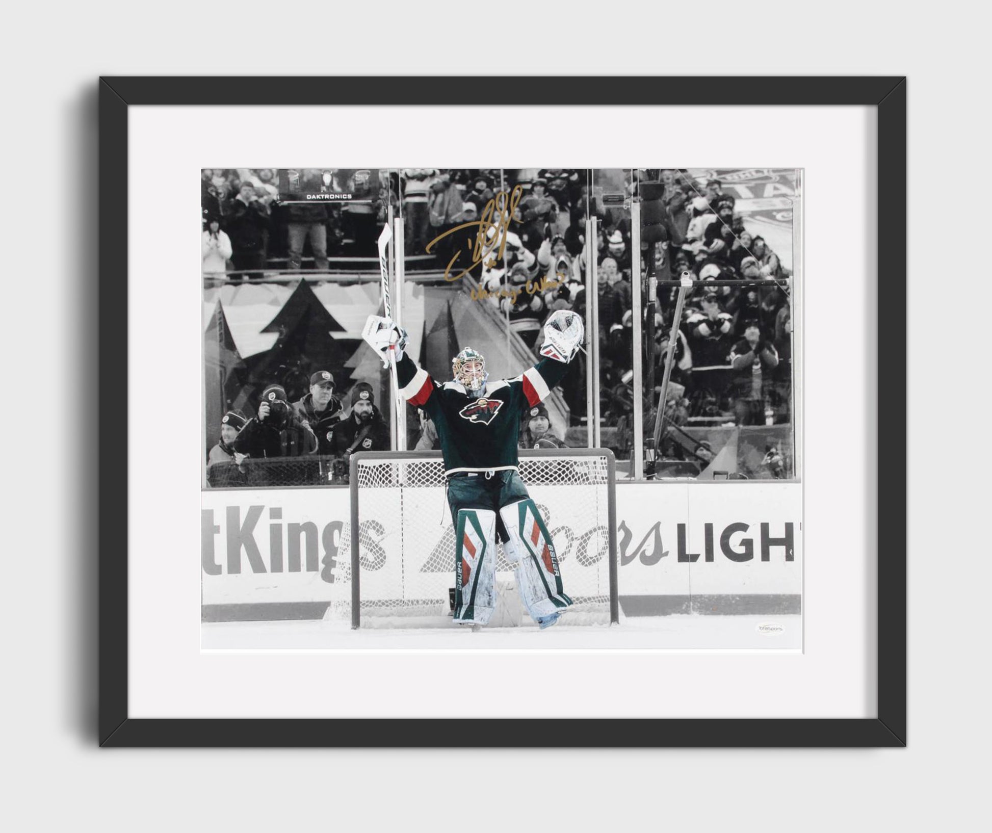 Devan Dubnyk - Minnesota Hockey Goalie Victory Arms Hockey Wall Art - hockey wall art print