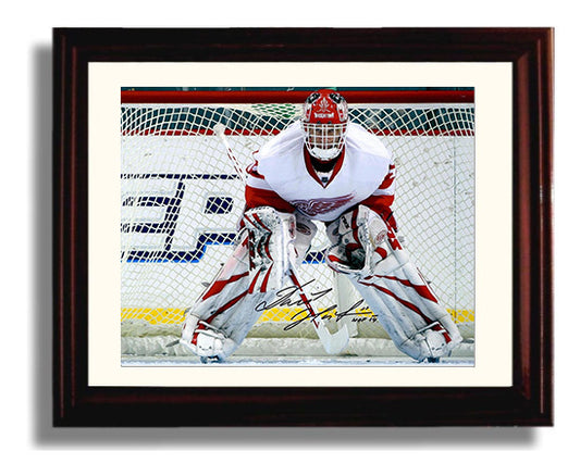 Dominik Hasek - Detroit Hockey Goalie Ready Stance Hockey Wall Art - hockey wall art print