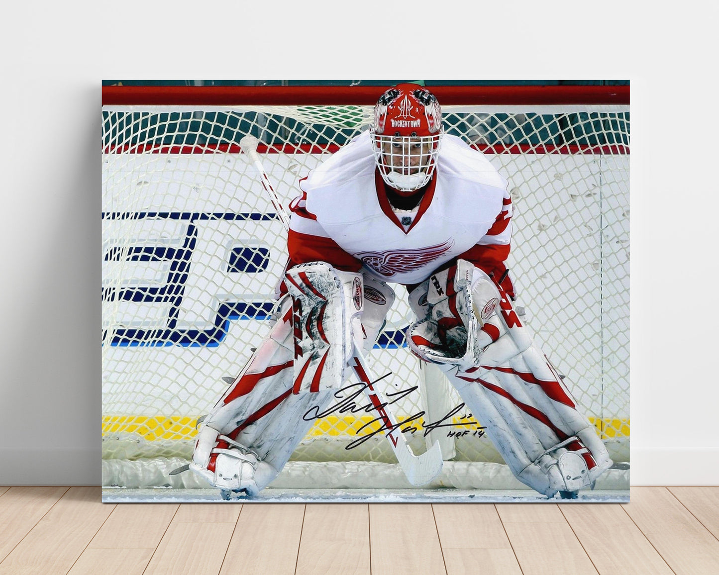 Dominik Hasek - Detroit Hockey Goalie Ready Stance Hockey Wall Art - hockey wall art print